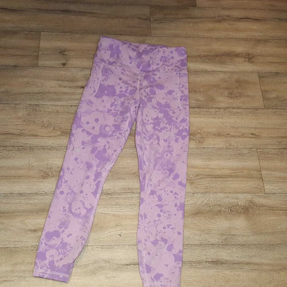 Purple Splatter Design Athletic Leggings